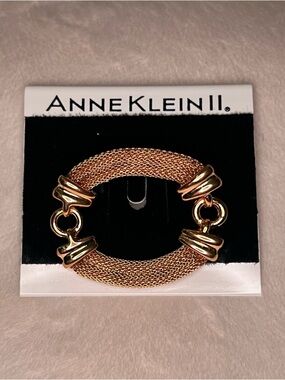 Anne Klein Gold Tone Mesh Circle Brooch